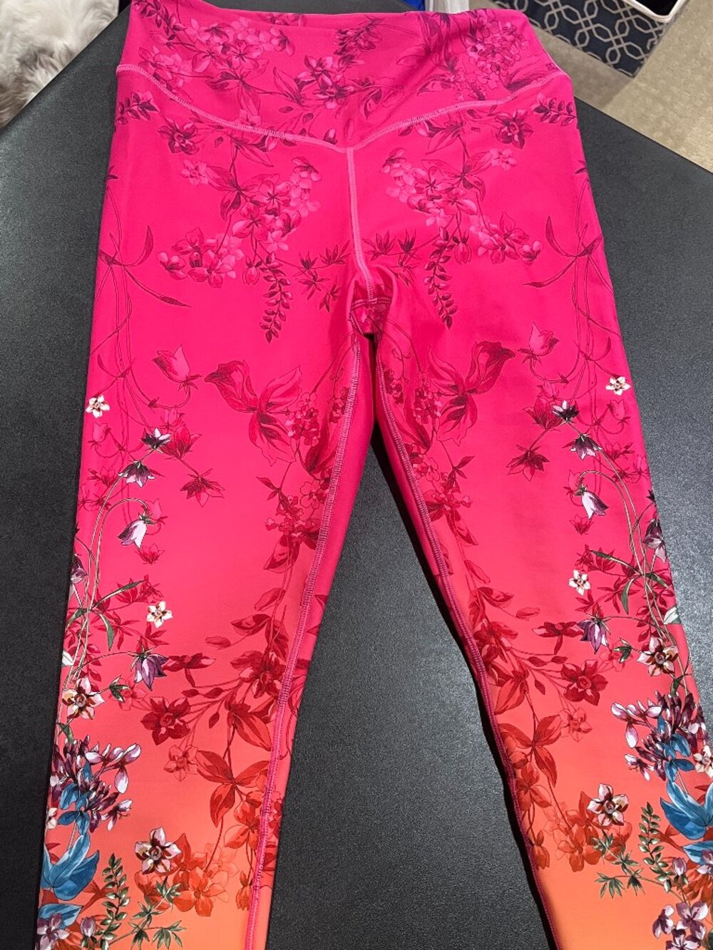 Johnny Was Leggings Womens Large Bee Active Hot Pink Floral - Picture 2 of 5